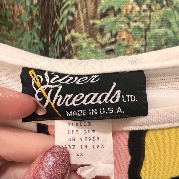 Vintage Abstract Geometric Shirt Oversized Colorful Peter Max vibes 2X 80s 90s - Picture 10 of 15